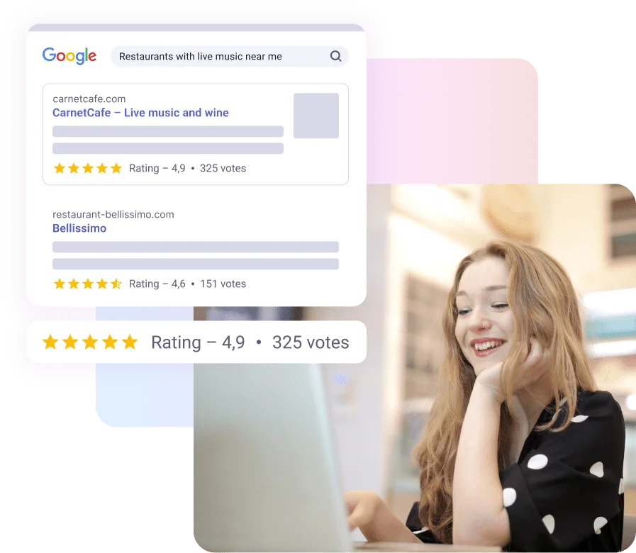 SEO star rating in google search